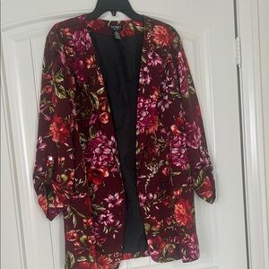 Soho Red and Purple Blazer with Floral Design